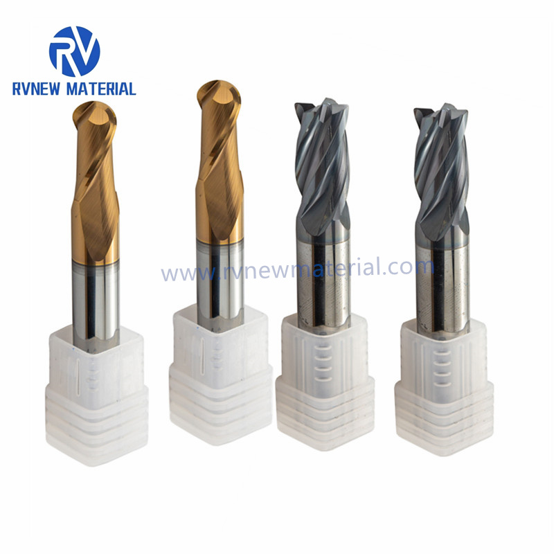 4 Flute Cylindrical Carbide Tools Ball End Milling
