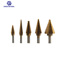 Drill Bit Set Cone Hole Titanium-Plated Triangle Shank Step Drill