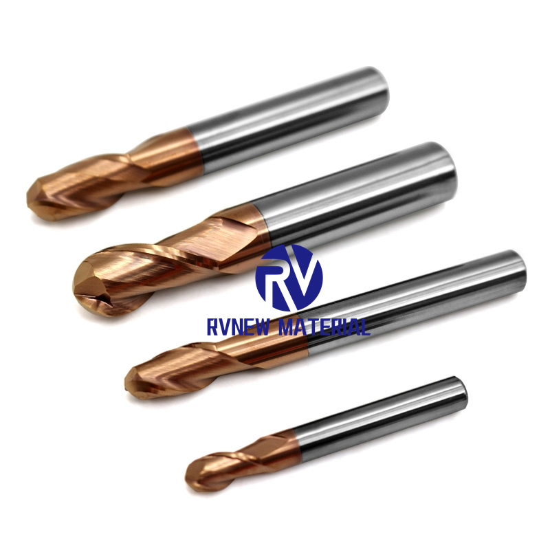 Solid Carbide 2 Flute Ball Nose End Mill for Super High Hardness