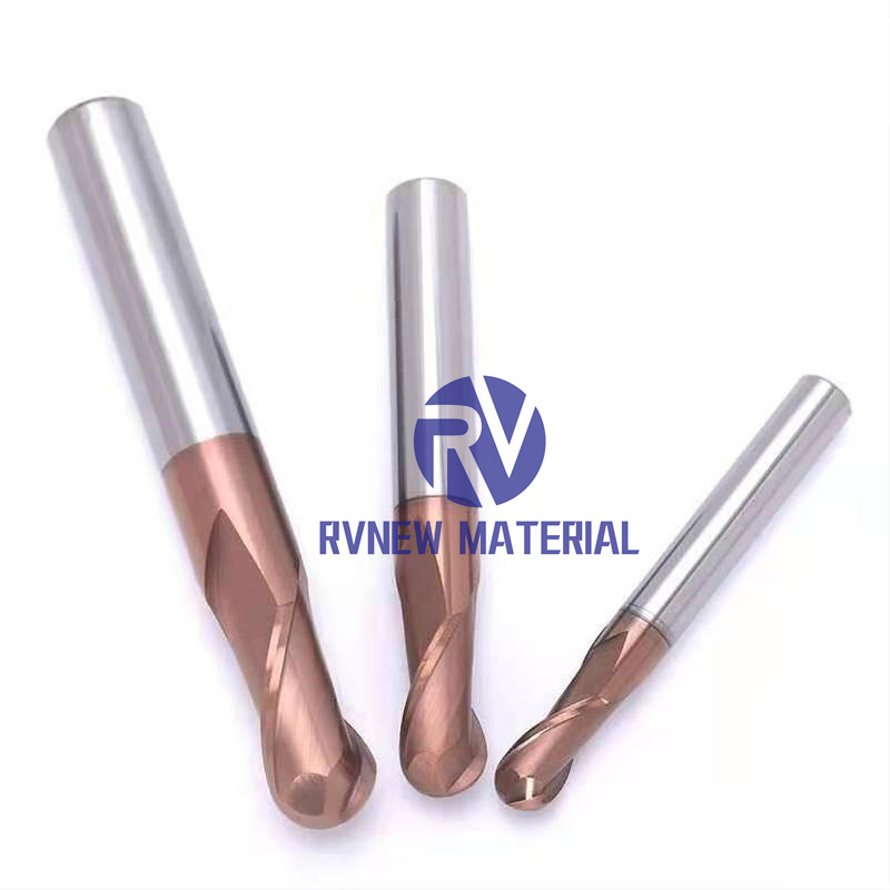 Solid Carbide 2 Flute Ball Nose End Mill for High Hardness