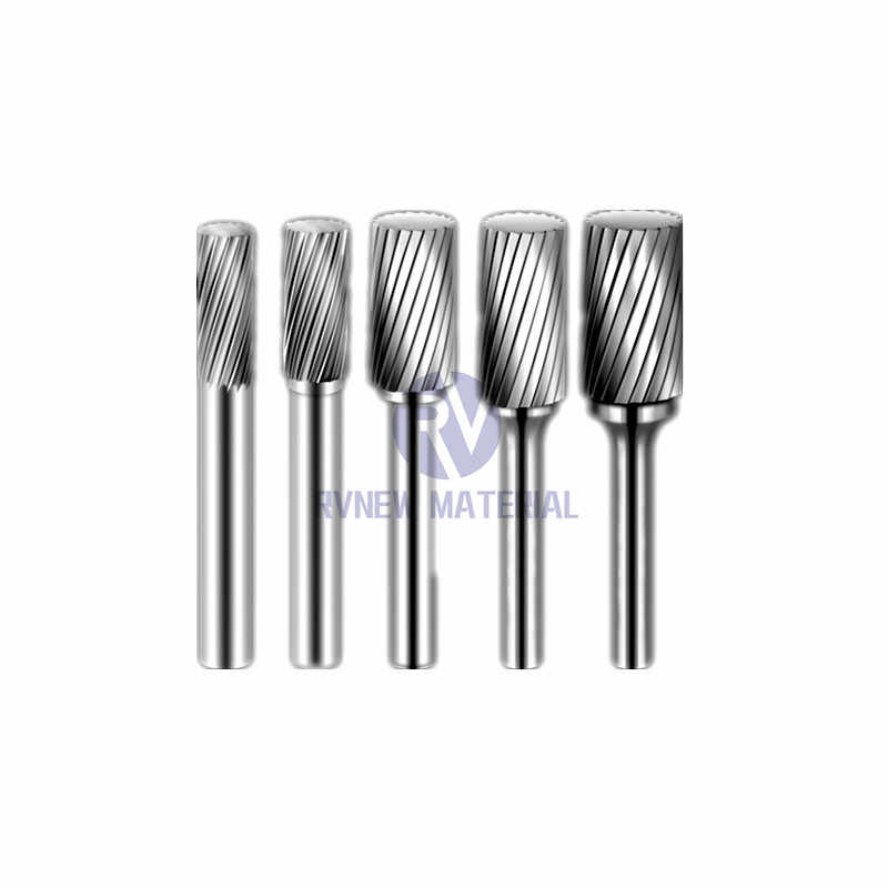 Single or Double Cut Solid Tungsten Cylindrical Carbide Rotary Wood Cutting Carving Tool Burrs for Wood Metal Cutting and Carving