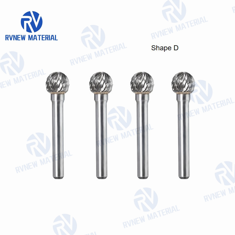 1/4'' Shank Dia Porting Tools Spherical Shape D Type Carbide Rotary Files