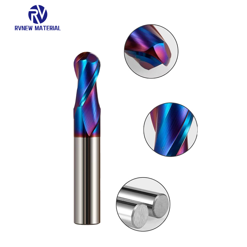 2Flutes 60HRC solid carbide milling cutter ball nose end mill for metal cutting